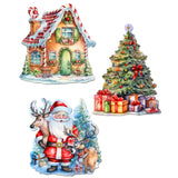 Christmas Is Here Decorative Wooden Clip-on Ornaments Set of 3 by G. Debrekht - Christmas Decor - 8091028C-S3