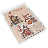 Christmas Houses Decorative Wooden Ornaments Set of 3 by G. Debrekht - Christmas Decor - 8091024-S3