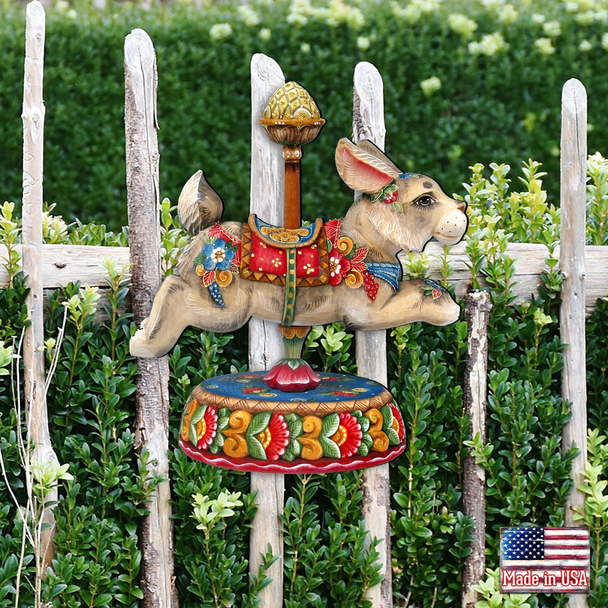 Carousel Bunny Easter Holiday Door Decor by G. DeBrekht - Carousel Holiday Decor - 8114042H