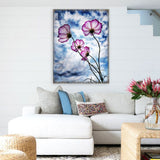 Flowers and Sky Art Wooden Wall Art by Nature Wonders - Nature Wildlife Decor by Jody Bergsma - 95393B