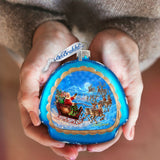 Up-Up and Away Glass Ornament by G. DeBrekht - Christmas Santa Snowman Decor - 756-014