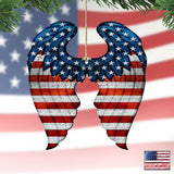 USA Wings Wooden Ornaments - American Christmas Decor - 8187131