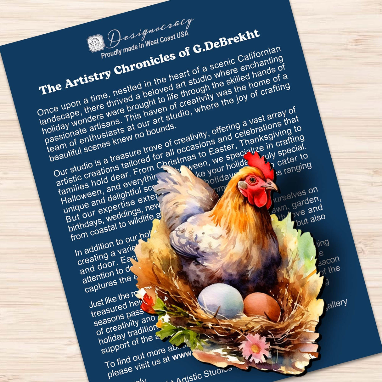 Spring on the Farm Decorative Wooden Clip-on Ornaments Set of 3 by G. Debrekht - Easter Decor - 8091056C-S3