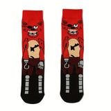 1/3 paire de chaussettes tendance pour homme, motifs animés, motifs accrocheurs pour toutes les saisons, chaussettes mi-mollet respirantes et confortables, style décontracté unisexe, résistantes et évacuant l'humidité.