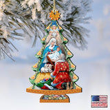 Adornos de madera para el árbol de la Natividad de la Adoración, par de G. DeBrekht - Designocracy - 8128833-2