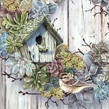 Corona de suculentas de madera para pared de D. Gelsinger - Decoración de primavera y Pascua - 95610B04