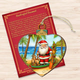 Beach House Decor - Santa on the Beach Wooden Ornaments by G. Debrekht Coastal Holiday Decor - 8688186