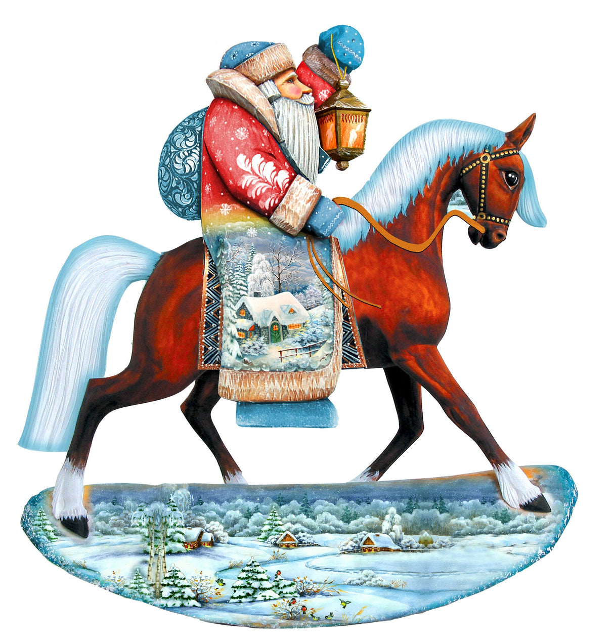 Decoración navideña para puerta con Papá Noel caballito de G. DeBrekht - Decoración navideña con muñeco de nieve de Papá Noel - 8151121H