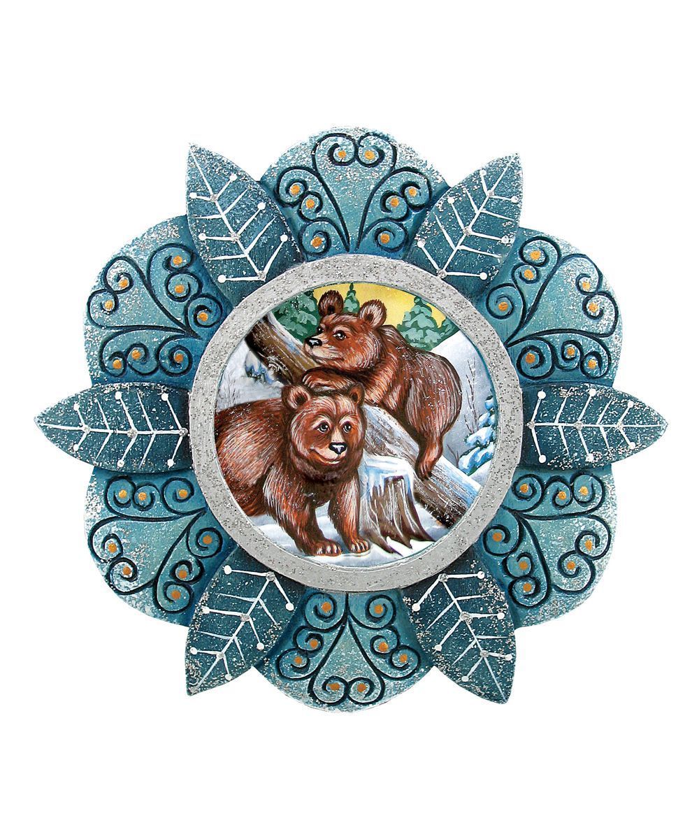 Adorno navideño de la familia Kodiak, esculpido y pintado a mano por G. DeBrekht - Decoración navideña con temática de vida silvestre - 6102182