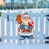 Decoración navideña para puerta con pájaros de G. DeBrekht - Decoración navideña con Papá Noel y muñeco de nieve - 8118023H