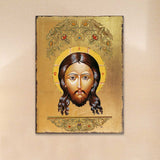 The Holy Face Wooden Gold Plated Religious Orthodox Sacred Icon - Inspirational Icon Decor - 85018