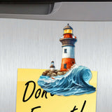 Juego de 6 imanes decorativos de madera con forma de faro de G. Debrekht - Decoración costera - 8090022G-S6