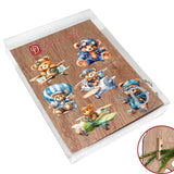Aviator Teddy Bear Decorative Wooden Clip-on Ornaments of 6 by G. Debrekht - Christmas Decor - 8090010C-S6