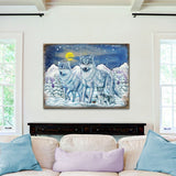 Arte rústico de lobos para pared de madera de Nature Wonders - Decoración de vida silvestre - 95211B