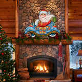 Decoración navideña para puerta con Papá Noel en el coche de G. DeBrekht - Decoración navideña con muñeco de nieve y Papá Noel - 8112045H