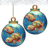 Beach Themed Ornaments - Rainbow Fish Wooden Ornaments by G.Debrekht Coastal Holiday Decor - 8688178