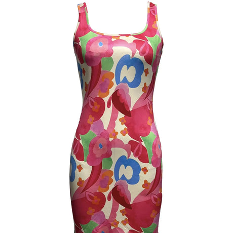 Ladies' Casual Printed Dress With Waist Cinching To Show Off Figure, U-neck Vest, Hip Hugging Dress - Lootquake