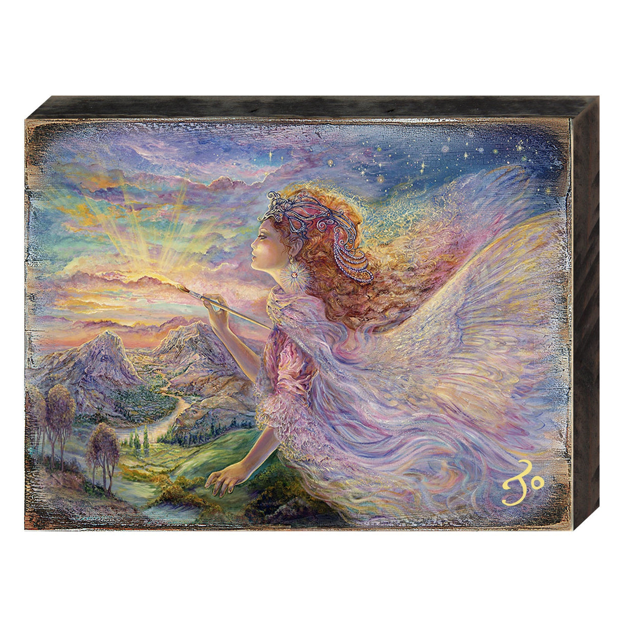 Aurora Fantasy Wooden Wall Art by Josephine Wall - Fantasy Decor - 852113B-JW