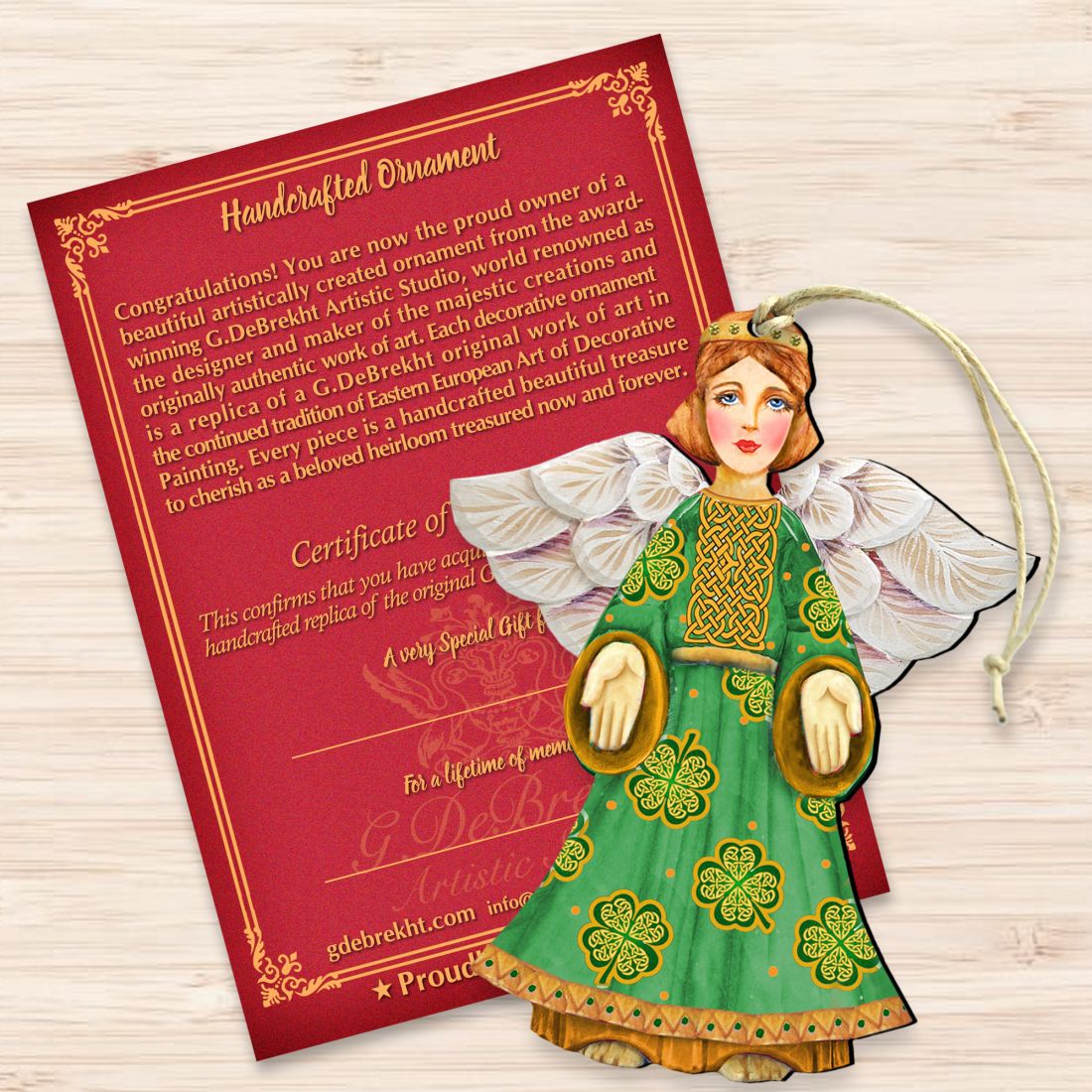 Celtic Angel Christmas Wooden Ornaments by G. DeBrekht - Celtic Decor - 8152723
