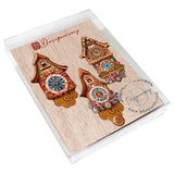 Miniature Clock Decorative Wooden Ornaments Set of 3 by G. Debrekht - Christmas Decor - 8091020-S3
