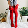Cozy Knitted Thigh High Socks, Warm & Simple Over The Knee Socks, Women's Stockings & Hosiery