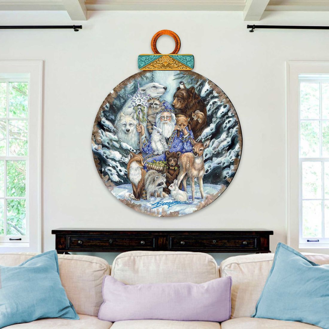 Gather in Peace Father Winter Animals Wall Hanger by J. Bergsma - Christmas Decor - 8591968H-JB