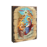 Orthodox Nativity Wooden Gold Plated Religious Orthodox Sacred Icon - Inspirational Icon Decor - 85052