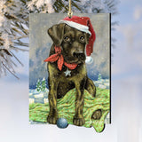 Perro de Papá Noel Flurries Fetch Fun de Laura Seeley - Decoración para perros y gatos - 8511025-LS