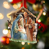 Born Under Bright Star Nativity Wooden Ornaments by G. DeBrekht Nativity Holiday Decor - 8611082