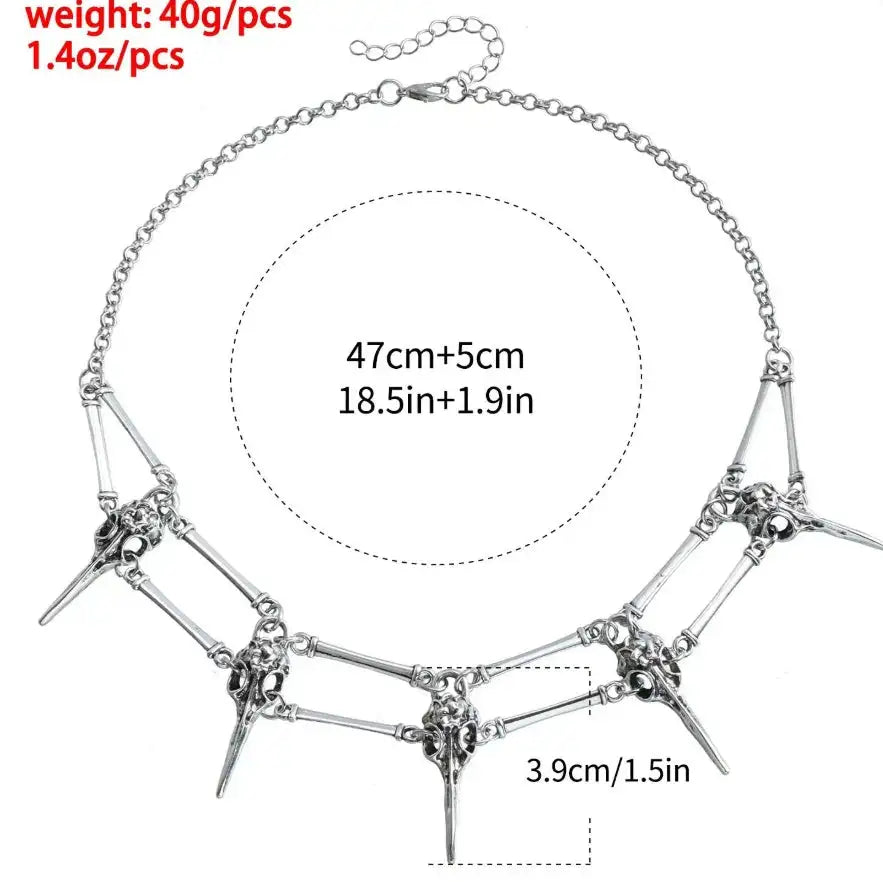 Fashionable New European And American Gothic Bird Skull Necklace - Lootquake