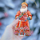 Adornos de madera de Papá Noel y la casa de jengibre de G. Debrekht - Decoración navideña de Papá Noel y muñeco de nieve - 8691404