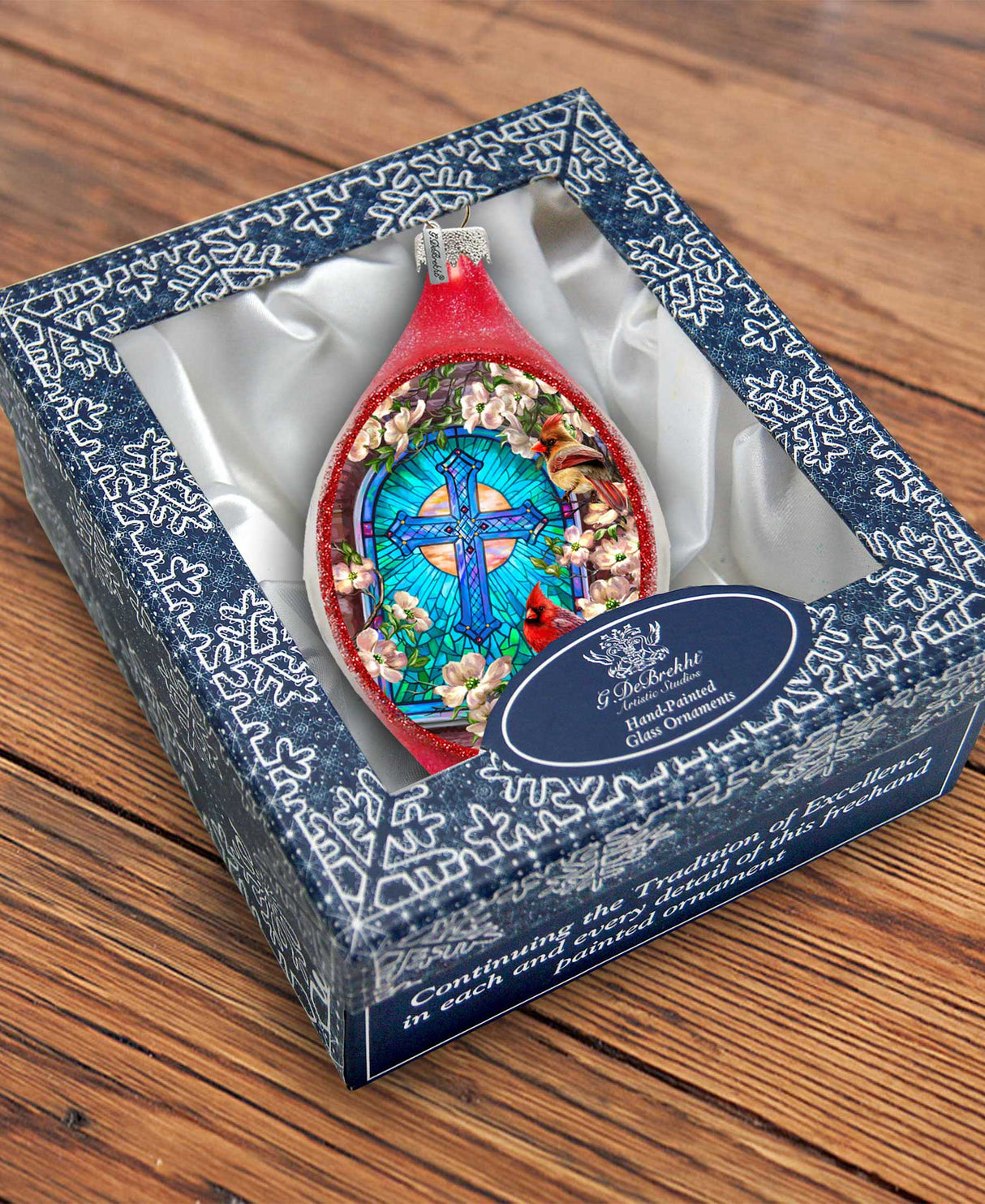 Adorno de cristal con forma de gota de domingo por la mañana de D. Gelsinger - Decoración de primavera para Pascua - 757-056-DG