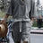2pcs Men's Jacquard Solid Short Sleeve V Neck Shirt & Matching Drawstring Shorts Set, Summer Leisure Clothing - Lootquake