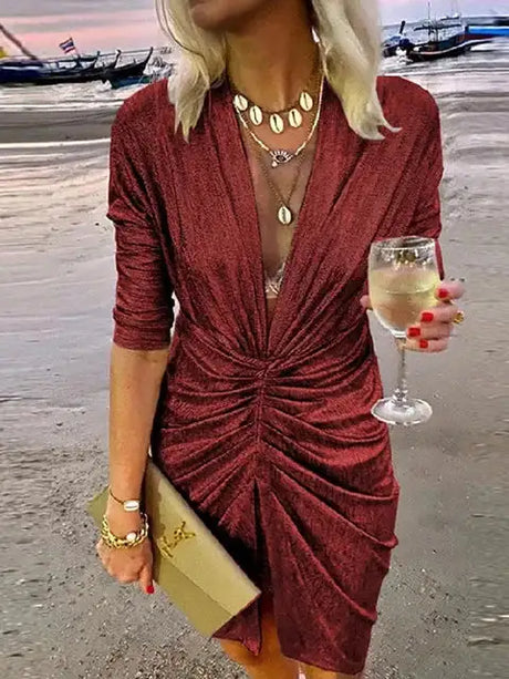 Casual Solid Bodycon Dresses - Lootquake