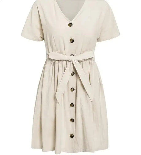 Short V-neck Summer Dresses - Lootquake