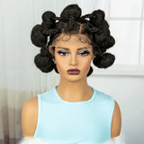Bantu Knotless Box Braids Full Lace Wig | Short Cute Handmade Synthetic Lace Front
