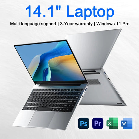 14.1" Ultra-Slim Laptop 16GB RAM 2TB SSD Intel CPU Windows 11 Pro FHD Anti-Glare Multilingual Office/Study PC - Lootquake