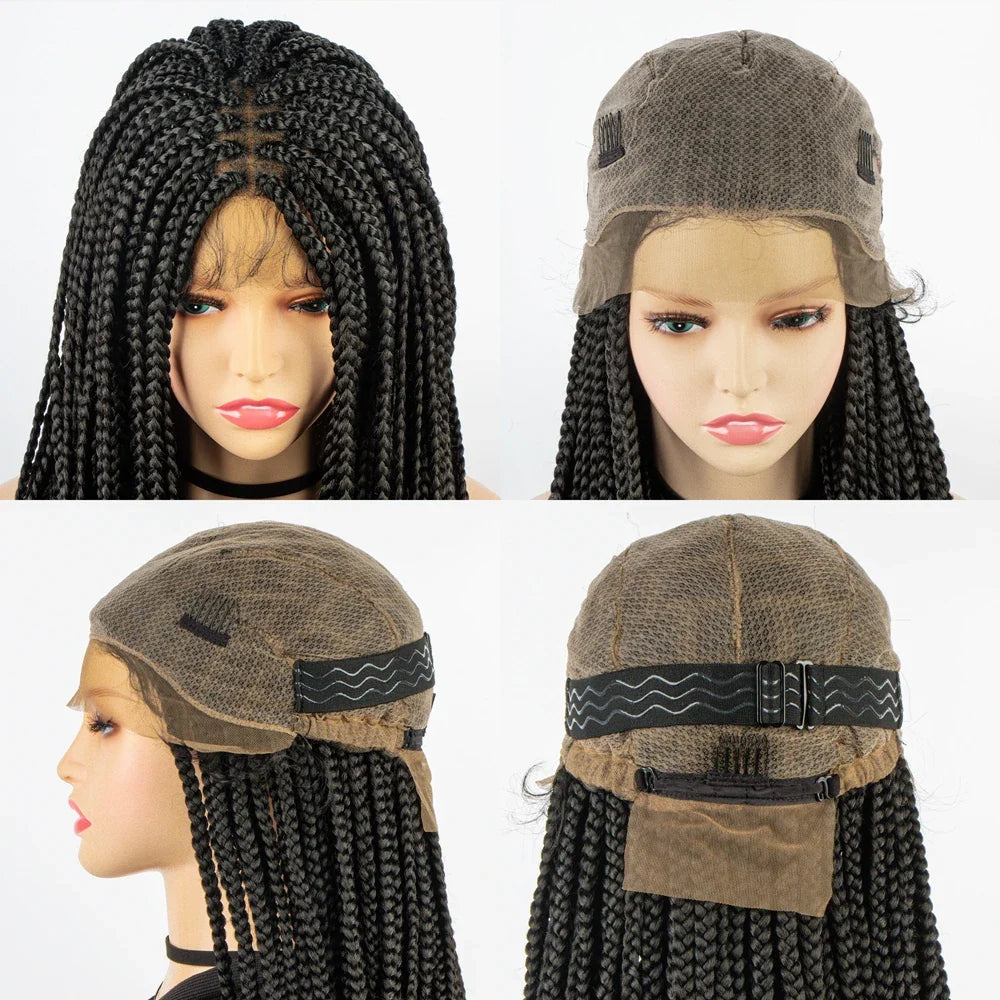 36" Knotless Box Braids Full Lace Wig | Crochet Braids | Synthetic Braiding Hair | Black Women