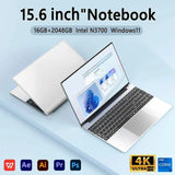 15.6" Ultra Slim Laptop 16GB RAM 2TB SSD Intel N3700 Notebook Gamer  1920*1080  Display Office Study Computer PC Windows 11 Pro - Lootquake