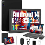 Tableta A7L de 10,1 pulgadas con Android 14, 14 GB de RAM, 64 GB de ROM, procesador de ocho núcleos, HD IPS, WiFi, funda protectora, lápiz, teclado, ratón, auriculares, PC