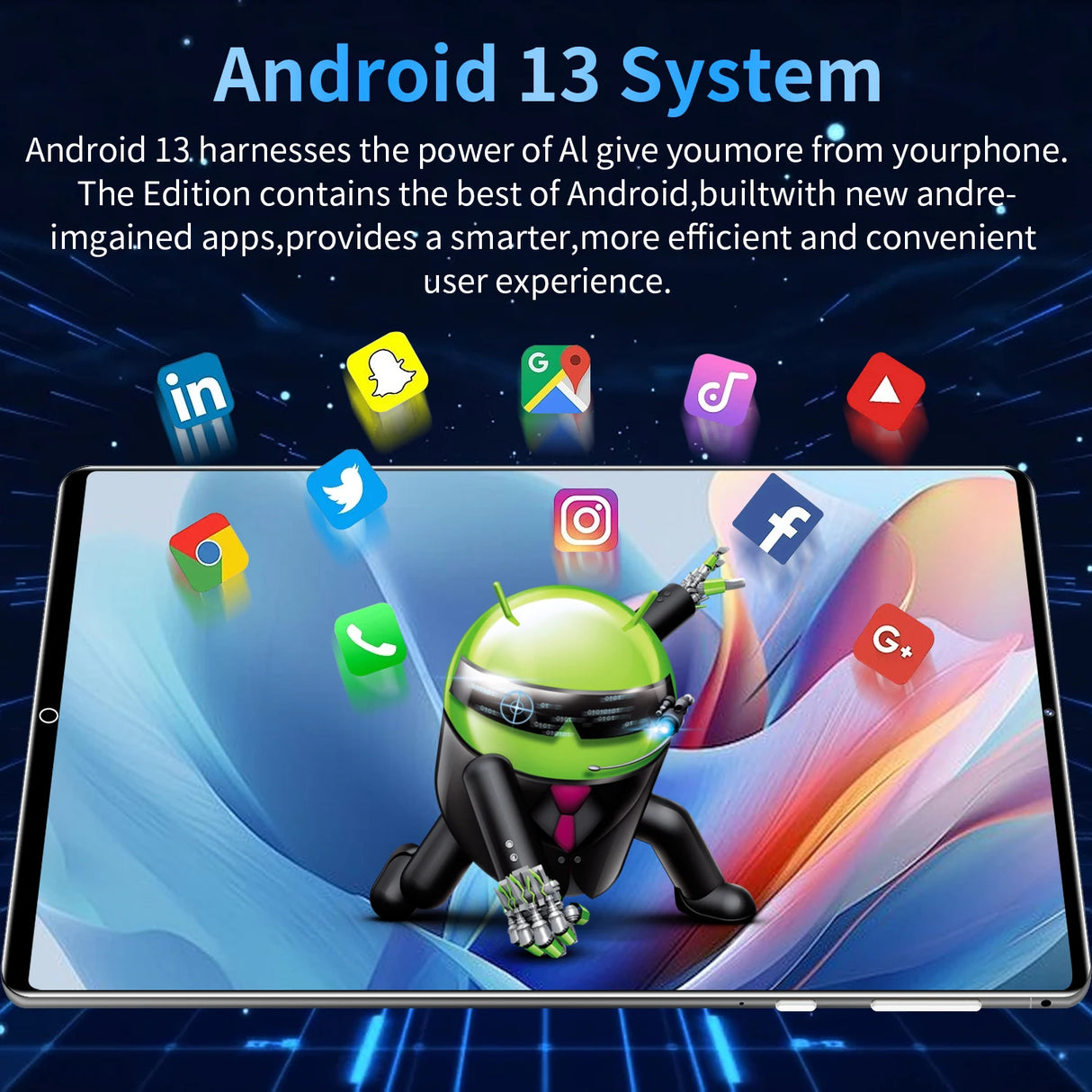 Tablette Android 5G 2025, version globale, 10,36 pouces, 16 Go + 1 To de ROM, 16 + 32 MP, 12 000 mAh, Android 13.0, double carte SIM, GPS, Bluetooth, Wi-Fi