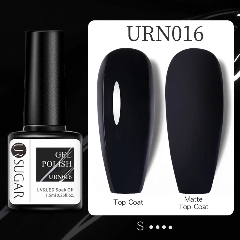 URSUGAR 7.5ml Solid Color Gel Polsih Classic Matte Glossy DIY Nail Art Trendy Reflective Glitter Nail Gel UV LED Soak Off