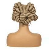 1B/30 Ombre Full Lace Handmade Bantu Braided Wig | Short Synthetic Knotless Braids with Transparent Lace
