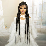 36" Extra Long Box Braided Full Lace Wig | Synthetic Braiding Wig | For Black Women | Lace Frontal Braids