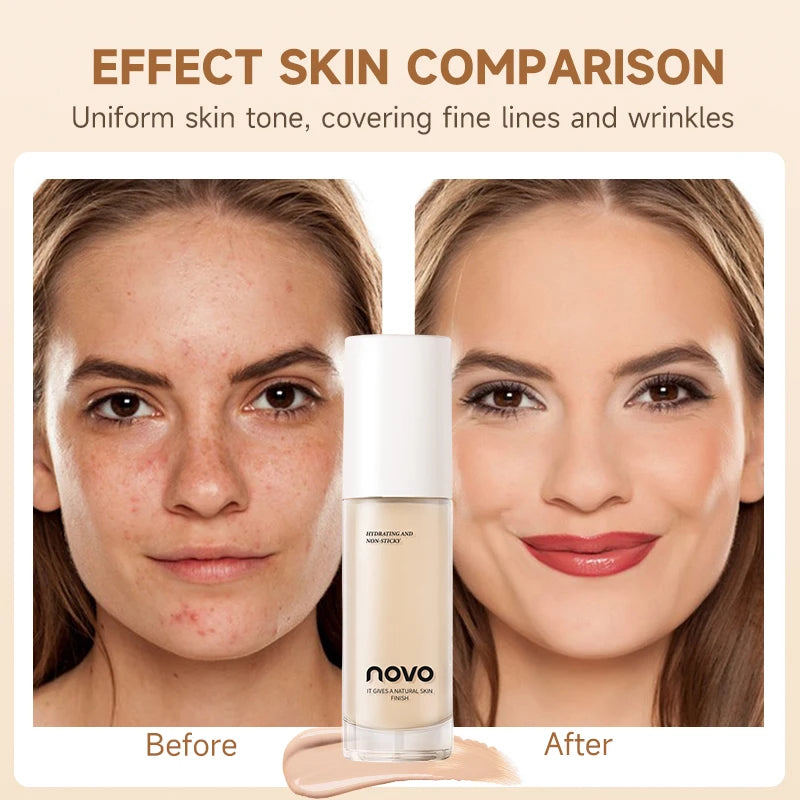Base líquida con hialuronato, corrector de larga duración, crema BB, nutritiva con vitamina E, resistente al agua, modulable, mejora la uniformidad de la piel.