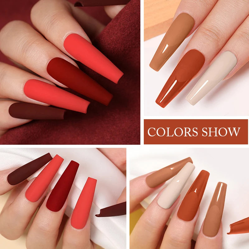 URSUGAR 7.5ml Solid Color Gel Polsih Classic Matte Glossy DIY Nail Art Trendy Reflective Glitter Nail Gel UV LED Soak Off