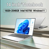 14.1"Ultra Slim Laptop  Intel N3700 16GB RAM 2TB SSD Notebook Gamer 1920*1080 Display Office Study Computer PC Windows 11 Pro - Lootquake