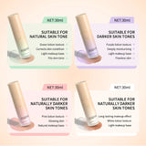 Color Changing Foundation 4 in 1 Moisturizing SPF 30+ Hydrating Color Longwearing Waterproof Travel Coverage Makeup Base