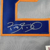 Framed Autographed/Signed Bobby Bonilla 35x39 New York Grey Baseball Jersey JSA COA