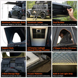 Adventurer Plus Rooftop Tent Hardshell with Side Awning, Air Conditioner Outlet with Bracket, Replaceable Rain Flies - Lootquake